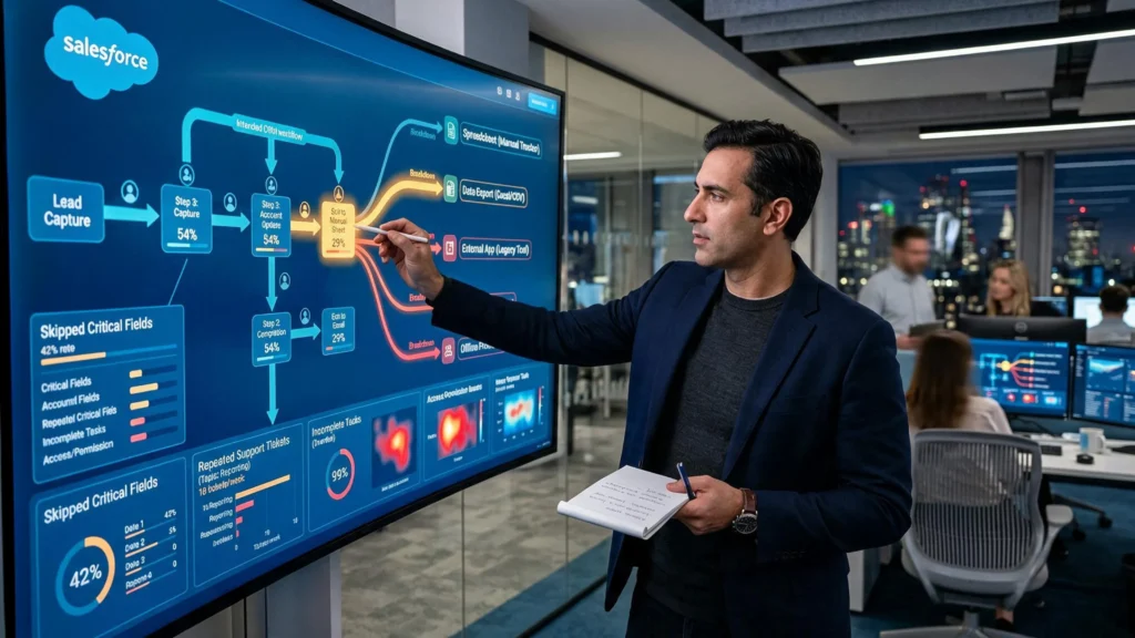 Adoption Is Slipping and Teams Are Rebuilding Work Outside Salesforce