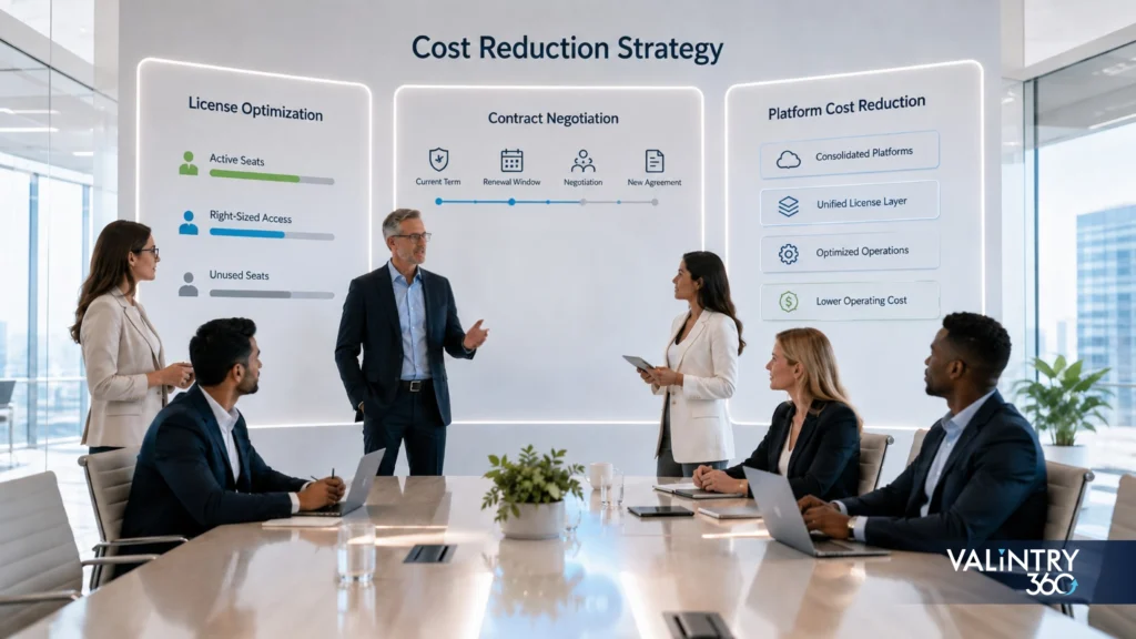 License Optimization, Contract Negotiation, or Platform Cost Reduction