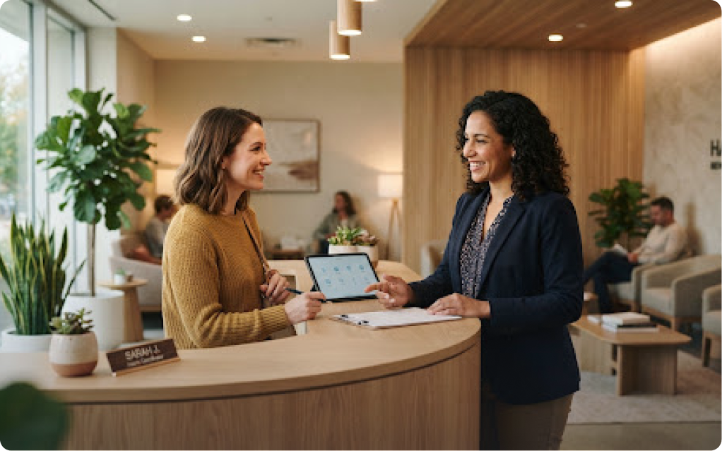 Front-desk intake team scheduling behavioral health patients