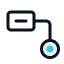 Decorative Line Icon_ Ticket route connecting to a specialist node