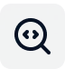 Icon 4_ A magnifying lens over code brackets for analysis and review_margin