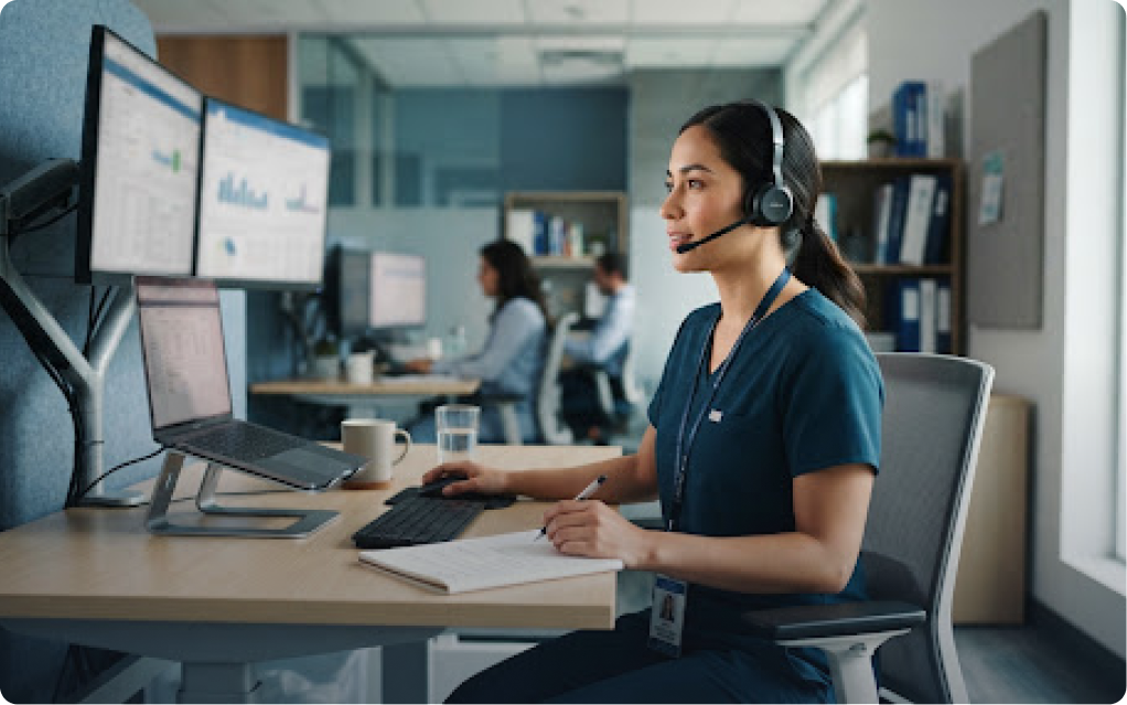 Support agent handling clinical trial patient cases in Service Cloud