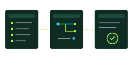 Compact Technical Illustration 2_ Three Document Outlines (~220x100px) → SVG